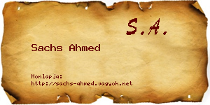 Sachs Ahmed névjegykártya